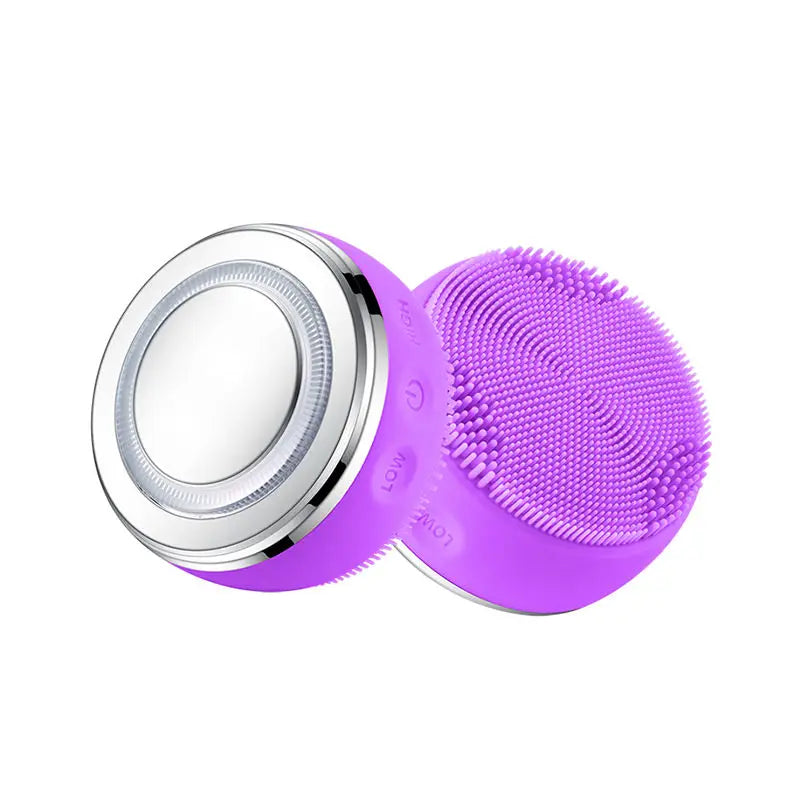 Household LED silicone electric facial massage Cleansing Brush Portable mini facial exfoliating cleansing brush