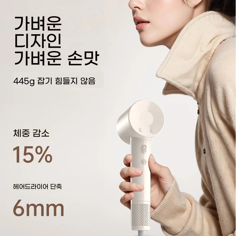 Ion Hair Dryer Portable High-Speed Negative for Home Use Bladeless Fast Drying Quiet Lightweight Hair Care 1500W BLDC Motor